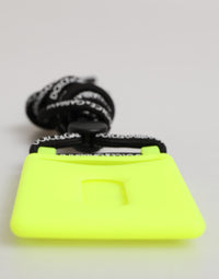 Dolce & Gabbana Dolce & Gabbana Yellow Green Rubber DG Embossed Adjustable Badge Men's Holder