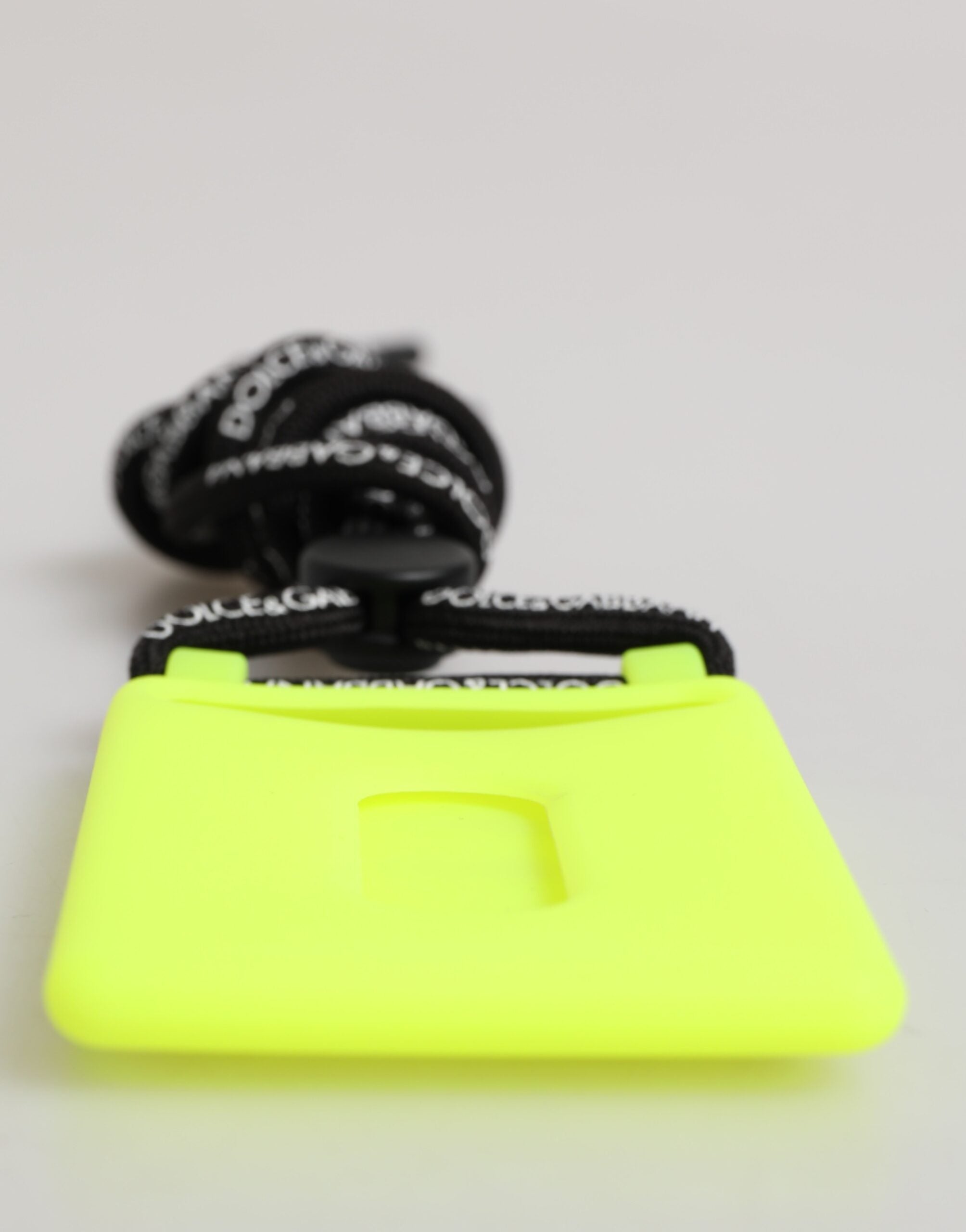 Dolce & Gabbana Dolce & Gabbana Yellow Green Rubber DG Embossed Adjustable Badge Men's Holder