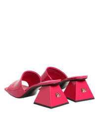 Dolce & Gabbana Dolce & Gabbana Pink Open Toe Block Heel Mules Sandals Women's Shoes