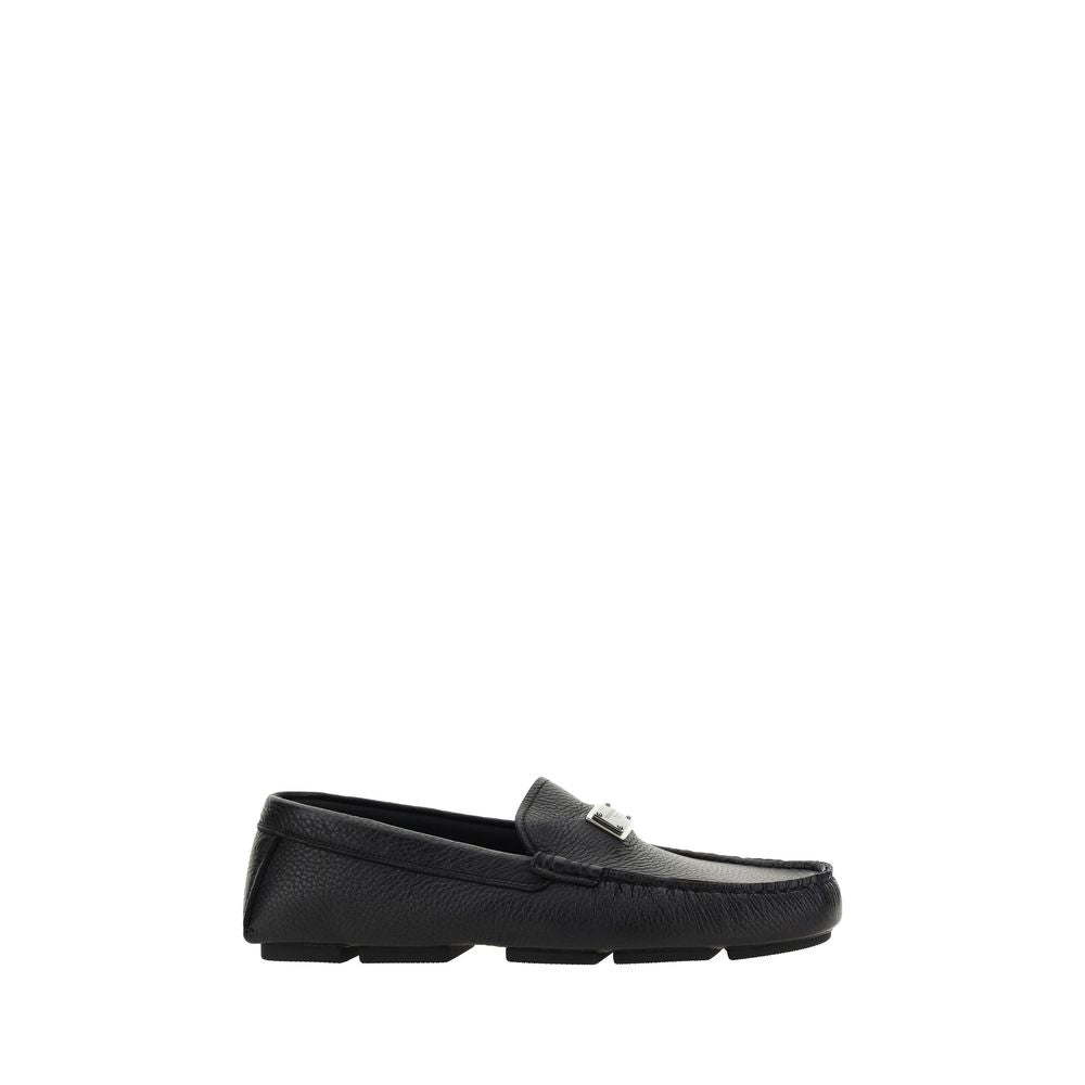 Dolce & Gabbana Dolce & Gabbana Black Calf Leather Bos Taurus Slip-On Men's Loafers