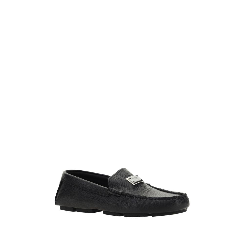 Dolce & Gabbana Dolce & Gabbana Black Calf Leather Bos Taurus Slip-On Men's Loafers