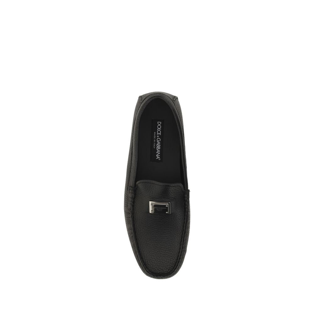 Dolce & Gabbana Dolce & Gabbana Black Calf Leather Bos Taurus Slip-On Men's Loafers