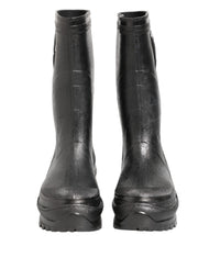 Dolce & Gabbana Metallic Black Pull On Rain Boots Men Men's Shoes