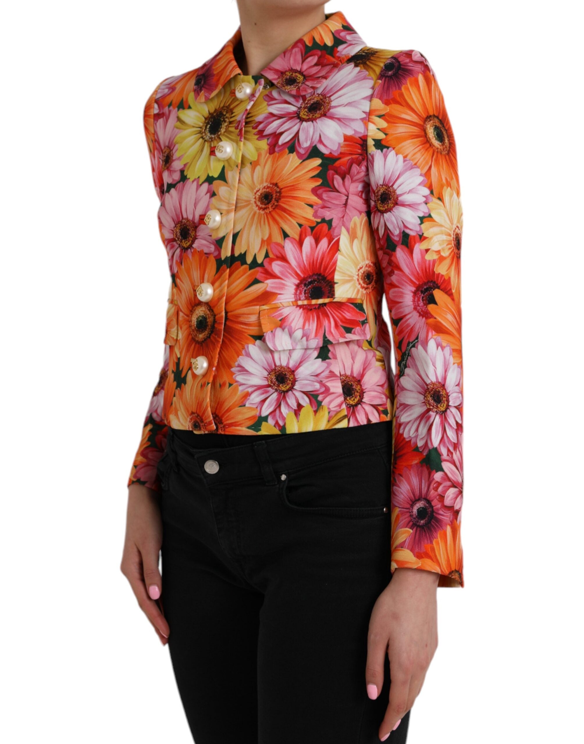 Dolce & Gabbana Dolce & Gabbana Multicolor Daisy Print Floral Fantasy Women's Jacket