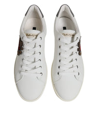 Dolce & Gabbana White Sacred Heart Men Low Top Sneakers Men's Shoes