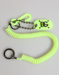 Dolce & Gabbana Dolce & Gabbana Green Springy Key Holder DG Logo Men's Keychain  Keyring