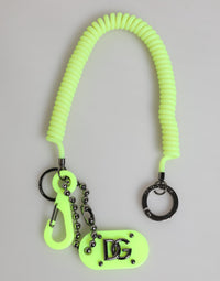 Dolce & Gabbana Dolce & Gabbana Green Springy Key Holder DG Logo Men's Keychain  Keyring
