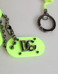 Dolce & Gabbana Dolce & Gabbana Green Springy Key Holder DG Logo Men's Keychain  Keyring