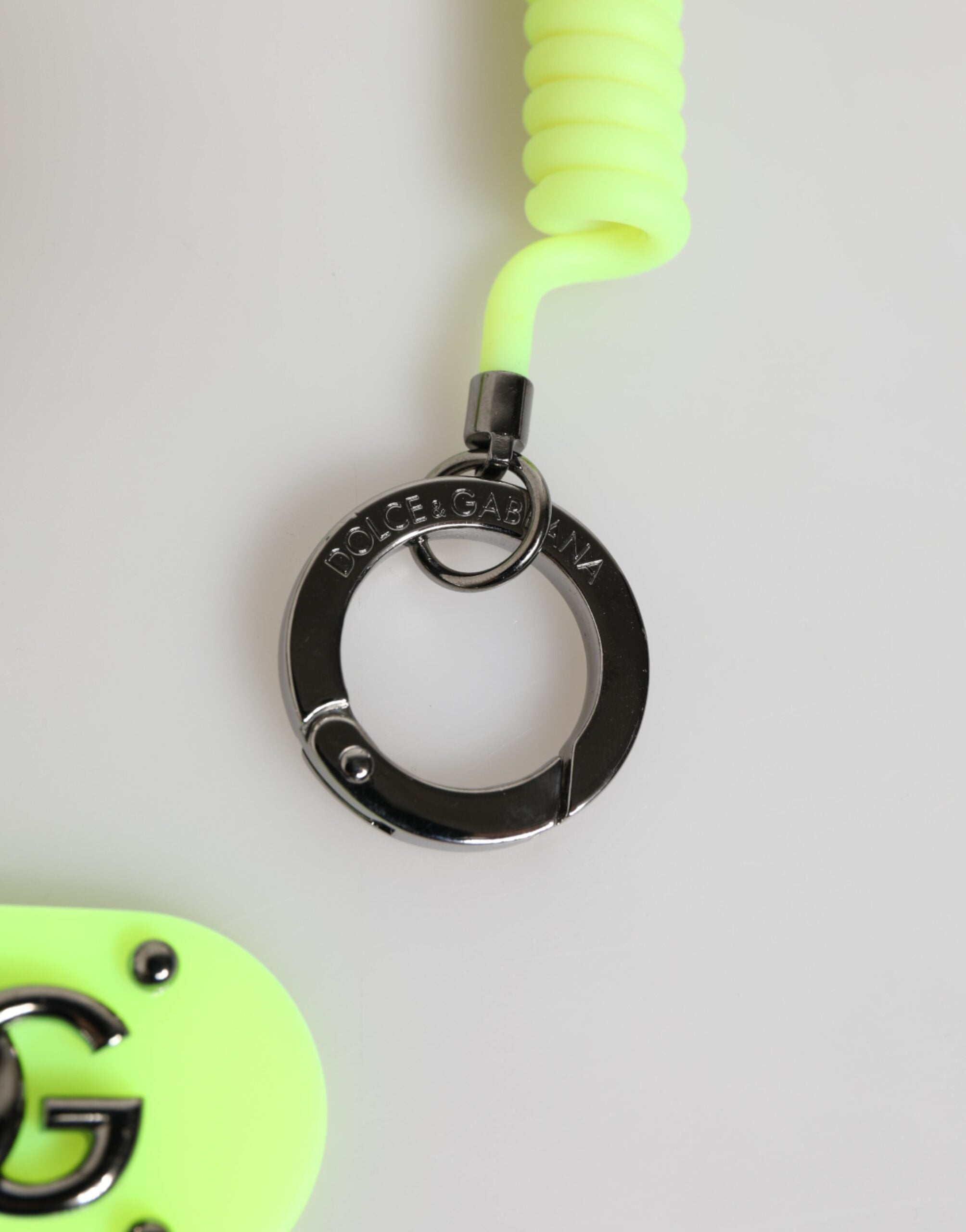 Dolce & Gabbana Dolce & Gabbana Green Springy Key Holder DG Logo Men's Keychain  Keyring