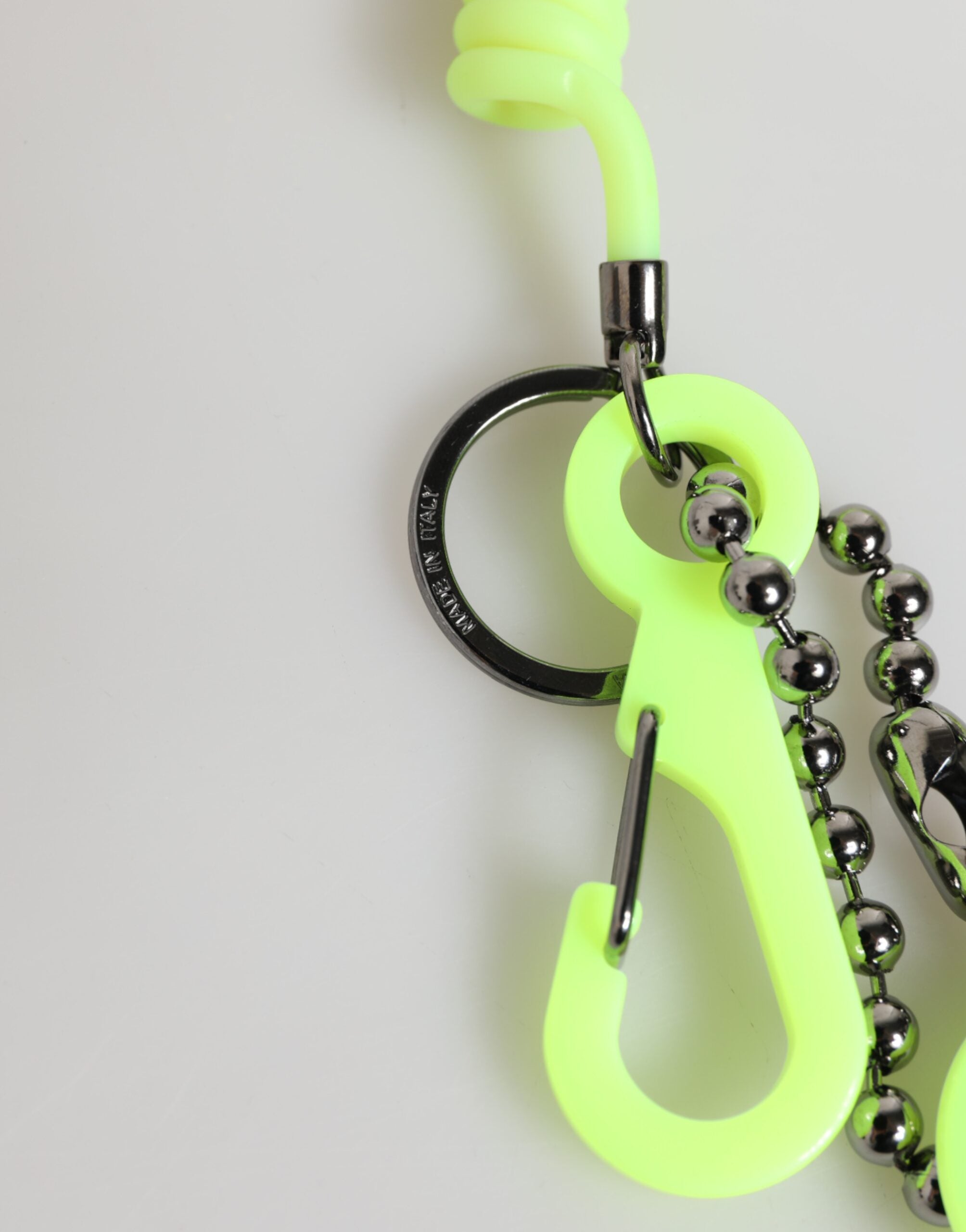 Dolce & Gabbana Dolce & Gabbana Green Springy Key Holder DG Logo Men's Keychain  Keyring