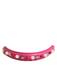 Dolce & Gabbana Dolce & Gabbana Pink Embellished Leather Bag Handle Women Shoulder Women's Strap