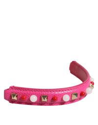 Dolce & Gabbana Dolce & Gabbana Pink Embellished Leather Bag Handle Women Shoulder Women's Strap