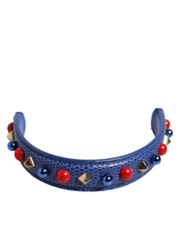Dolce & Gabbana Dolce & Gabbana Blue Embellished Leather Bag Handle Women Shoulder Women's Strap