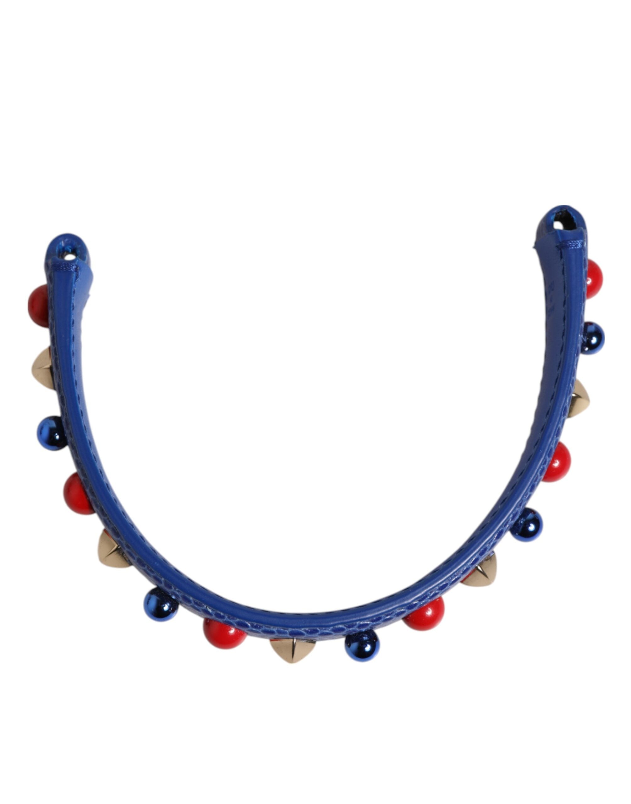 Dolce & Gabbana Dolce & Gabbana Blue Embellished Leather Bag Handle Women Shoulder Women's Strap