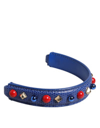 Dolce & Gabbana Dolce & Gabbana Blue Embellished Leather Bag Handle Women Shoulder Women's Strap