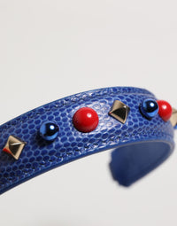 Dolce & Gabbana Dolce & Gabbana Blue Embellished Leather Bag Handle Women Shoulder Women's Strap