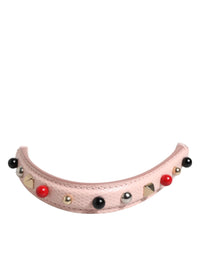 Dolce & Gabbana Dolce & Gabbana Light Pink Embellished Leather Bag Handle  Shoulder Women's Strap