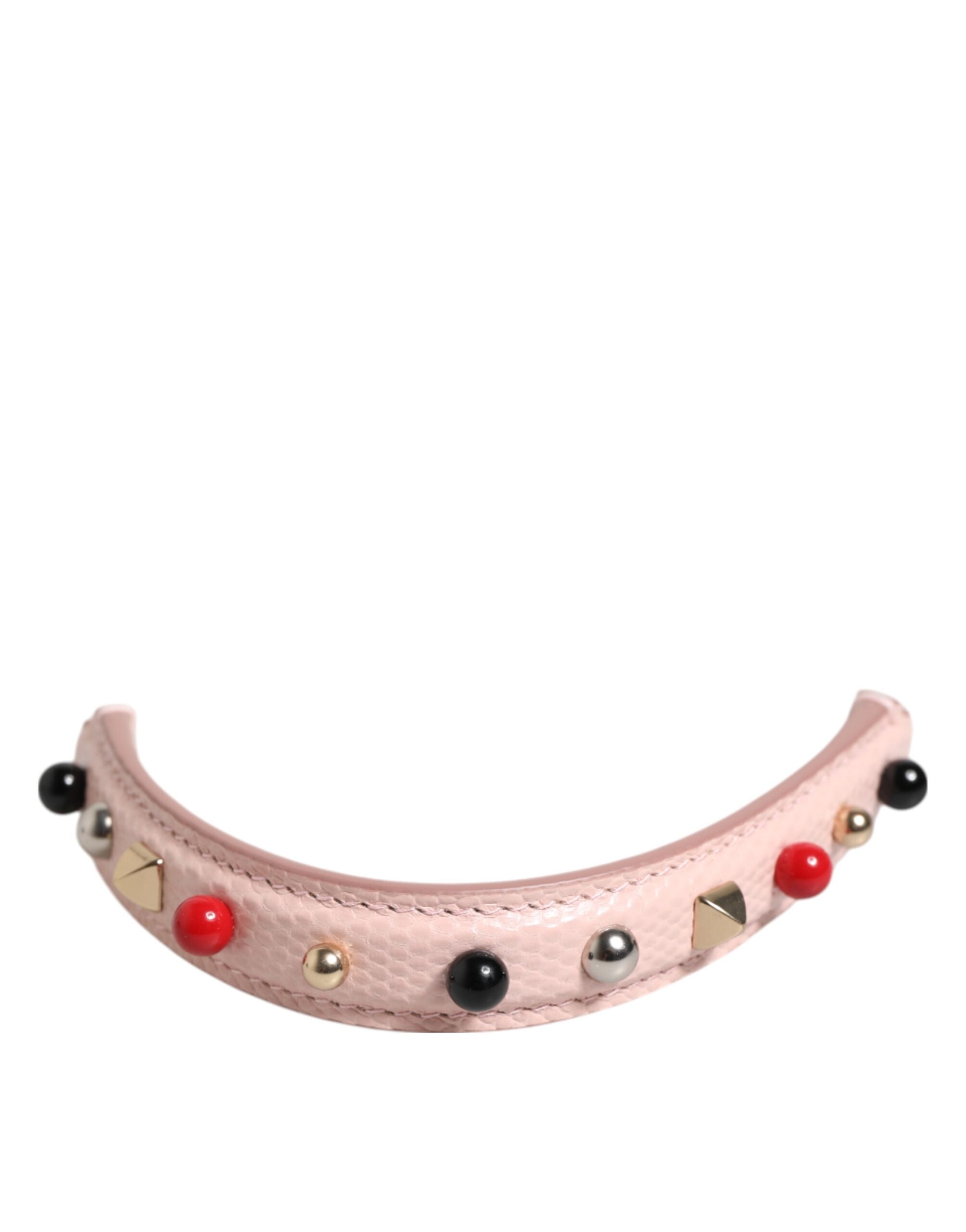 Dolce & Gabbana Dolce & Gabbana Light Pink Embellished Leather Bag Handle  Shoulder Women's Strap