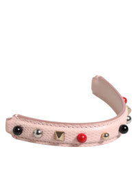 Dolce & Gabbana Dolce & Gabbana Light Pink Embellished Leather Bag Handle  Shoulder Women's Strap