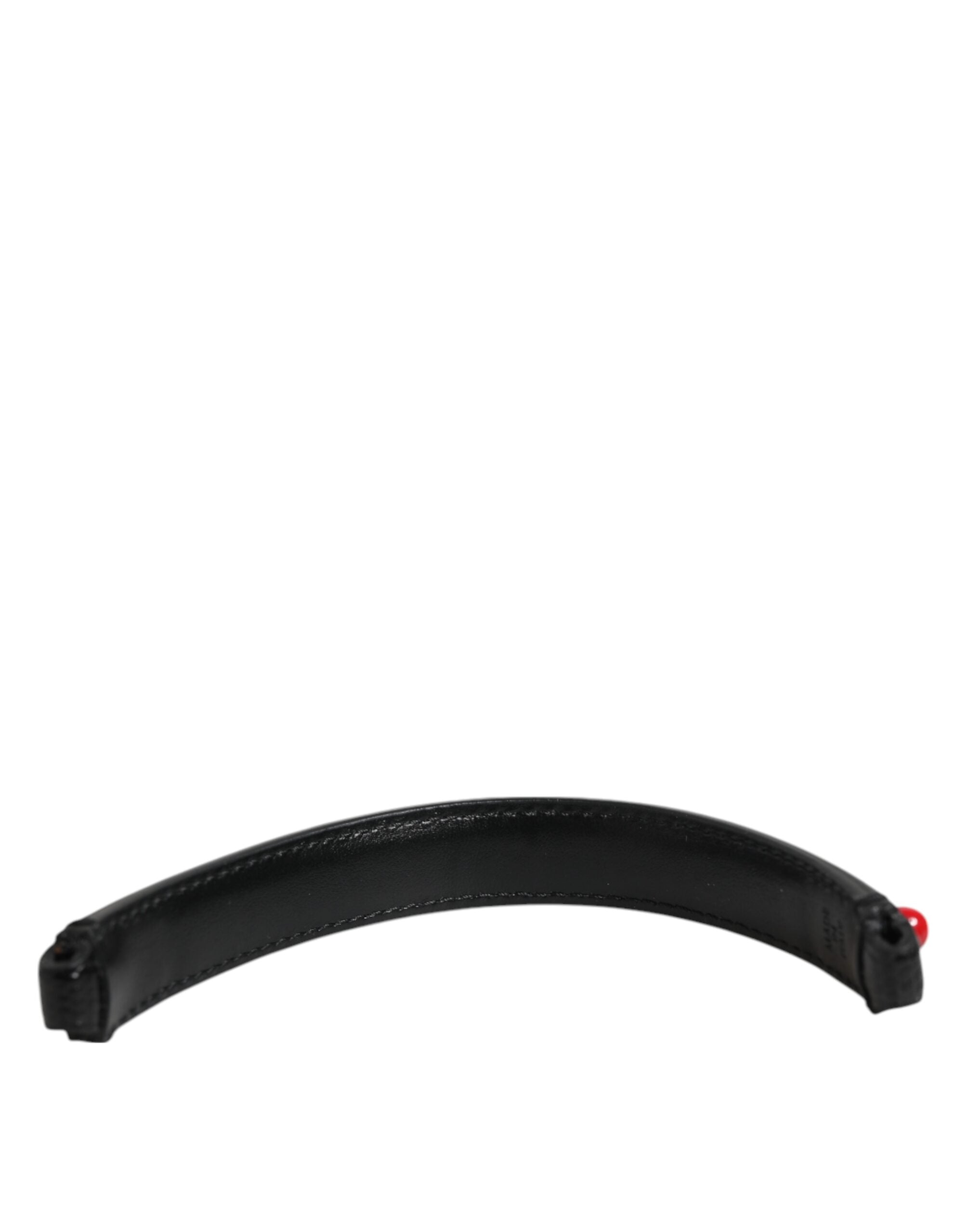 Dolce & Gabbana Dolce & Gabbana Black Embellished Leather Bag Handle Women Shoulder Women's Strap