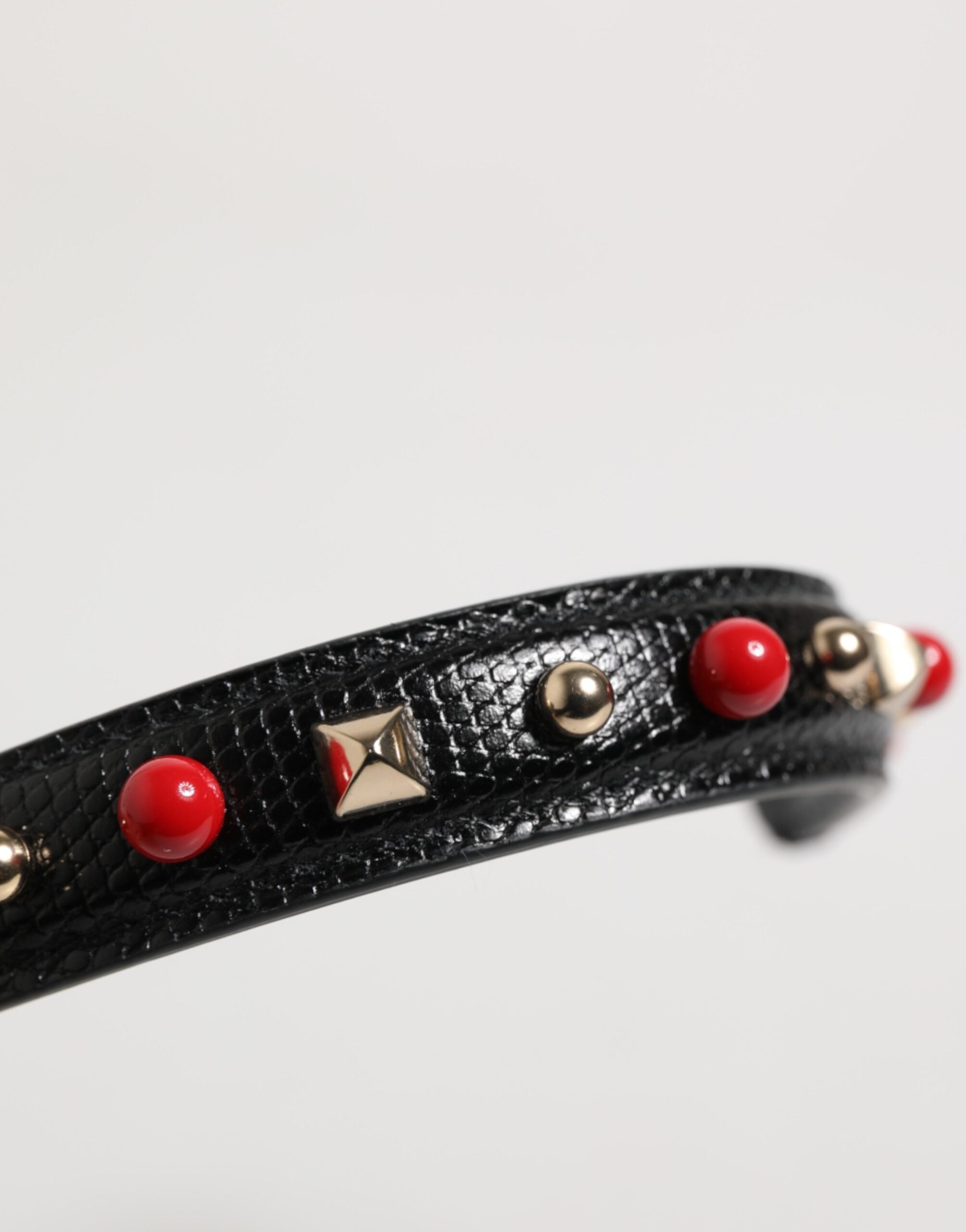 Dolce & Gabbana Dolce & Gabbana Black Embellished Leather Bag Handle Women Shoulder Women's Strap