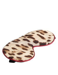 Dolce & Gabbana Brown Leopard Print Silk Women Accessory Sleep Eye Women's Mask