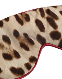 Dolce & Gabbana Brown Leopard Print Silk Women Accessory Sleep Eye Women's Mask