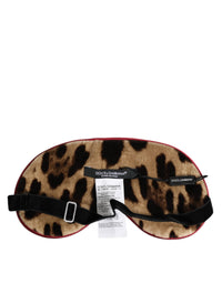 Dolce & Gabbana Brown Leopard Print Silk Women Accessory Sleep Eye Women's Mask