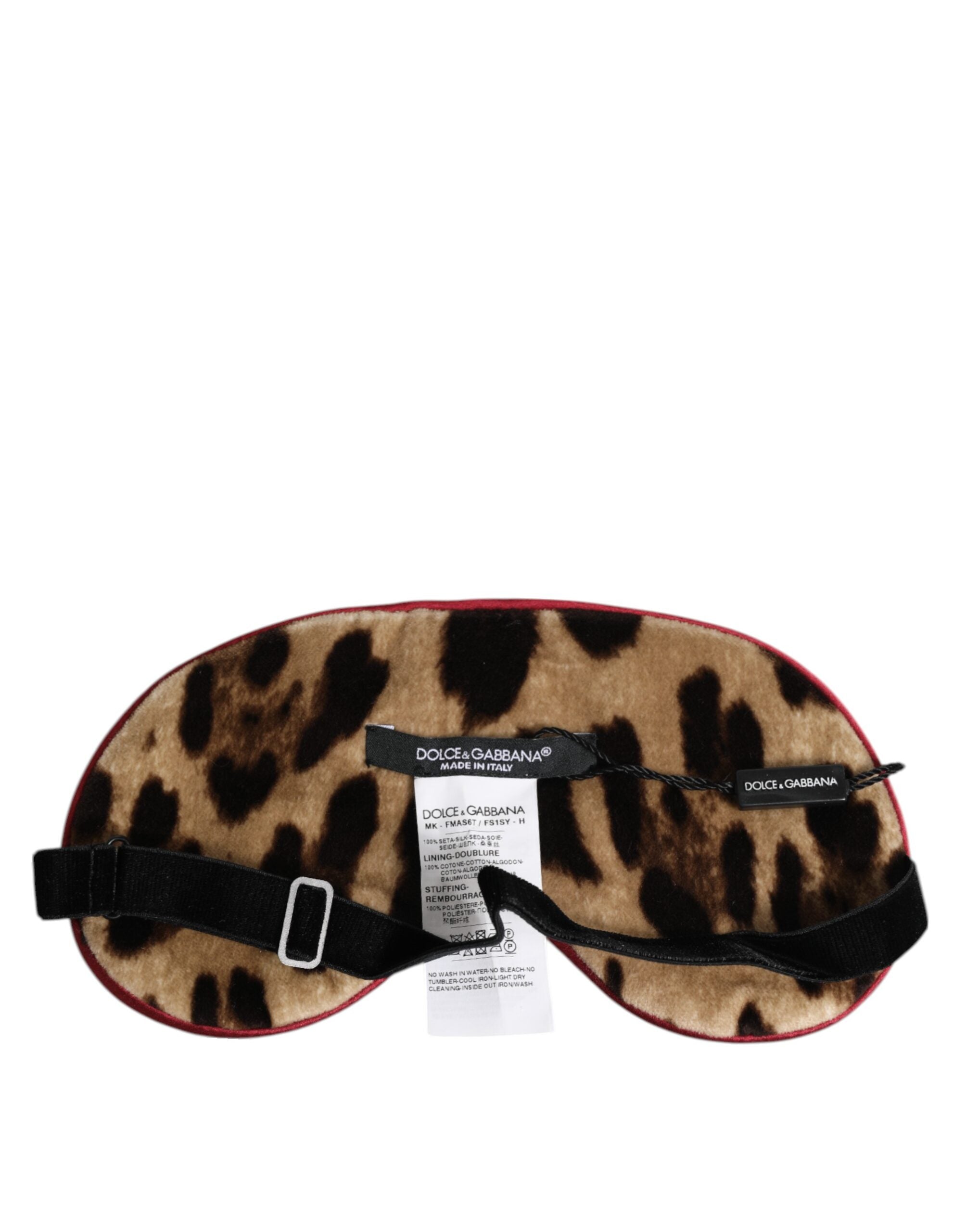 Dolce & Gabbana Brown Leopard Print Silk Women Accessory Sleep Eye Women's Mask