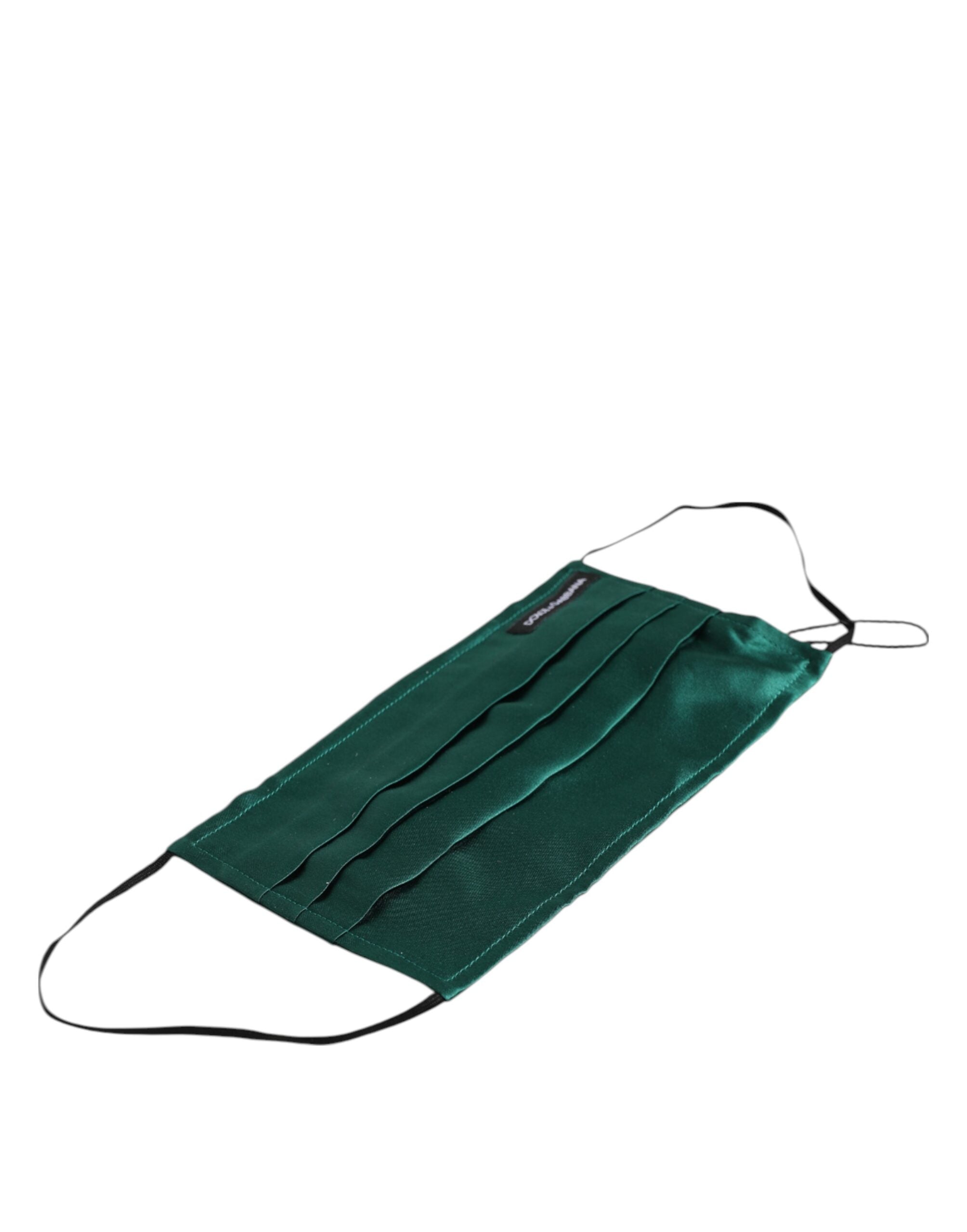 Dolce & Gabbana Dolce & Gabbana Green Silk Pleated Elastic Ear Strap Face  Mask