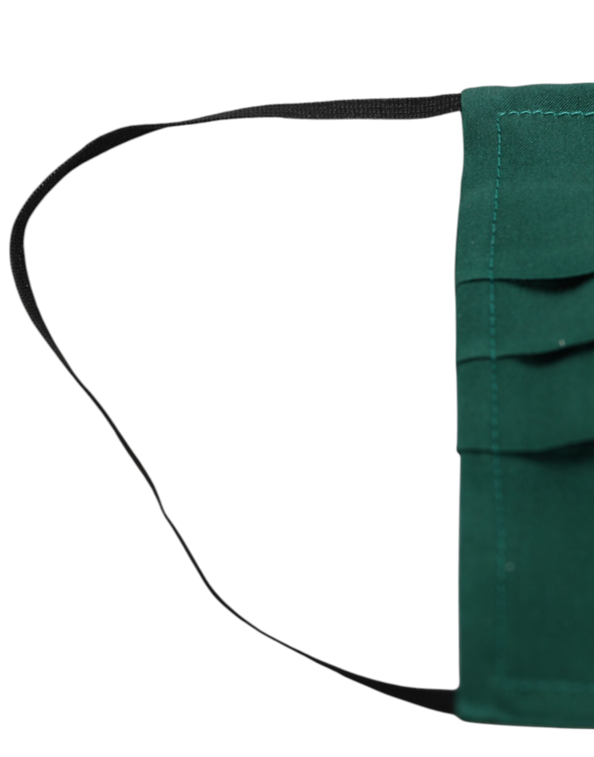 Dolce & Gabbana Dolce & Gabbana Green Silk Pleated Elastic Ear Strap Face  Mask