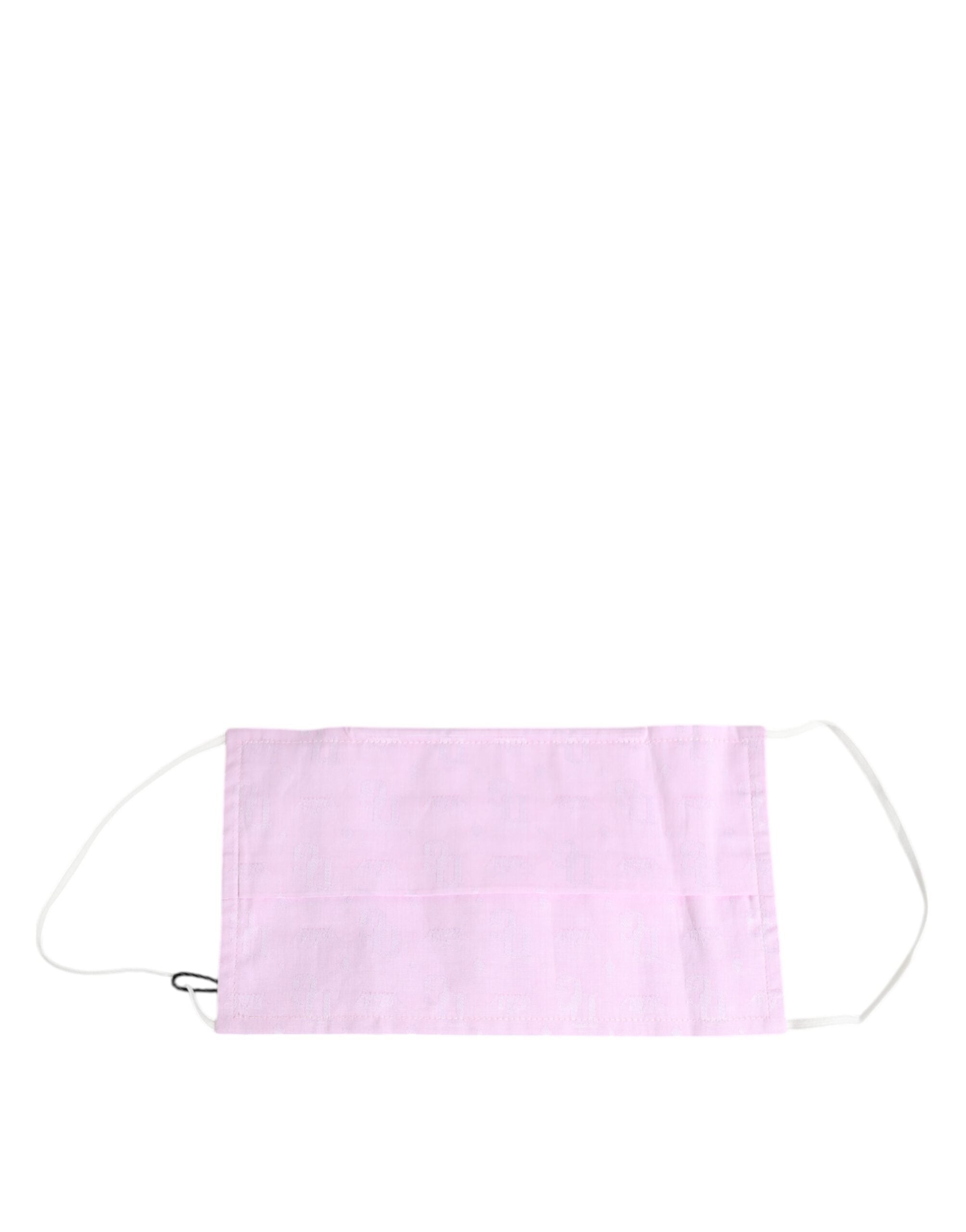 Dolce & Gabbana Dolce & Gabbana Pink Cotton Logo Elastic Ear Strap Face  Mask
