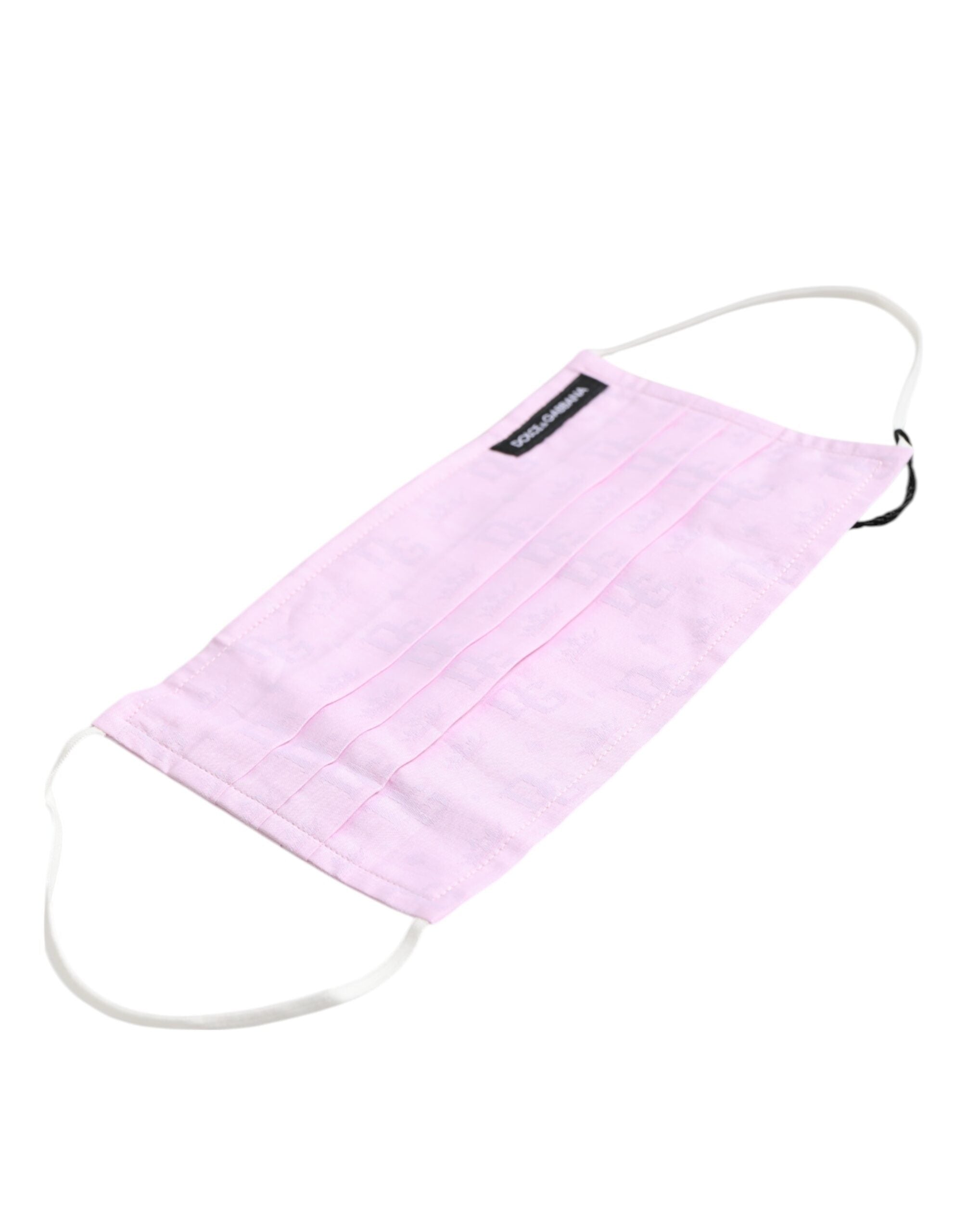Dolce & Gabbana Dolce & Gabbana Pink Cotton Logo Elastic Ear Strap Face  Mask