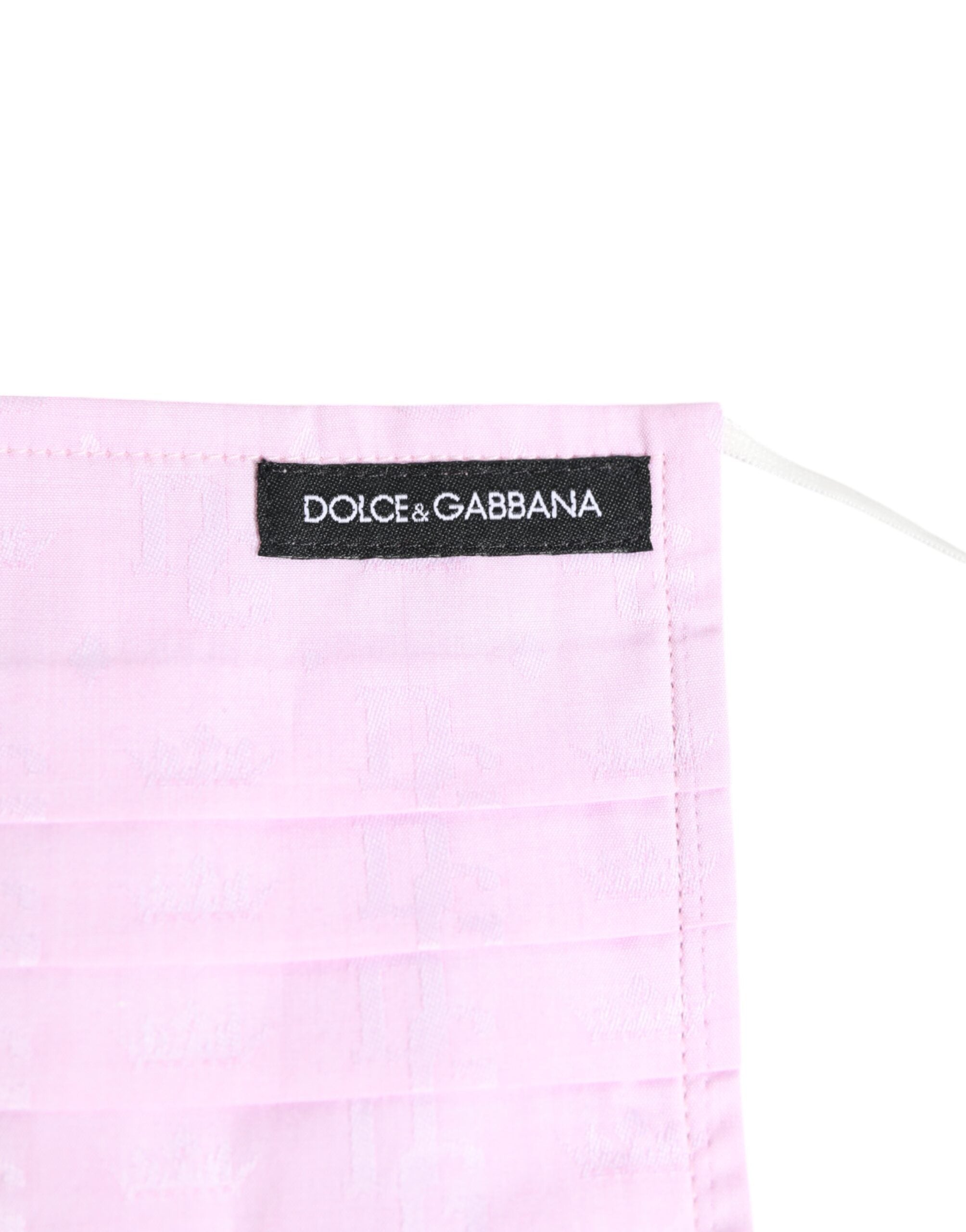 Dolce & Gabbana Dolce & Gabbana Pink Cotton Logo Elastic Ear Strap Face  Mask