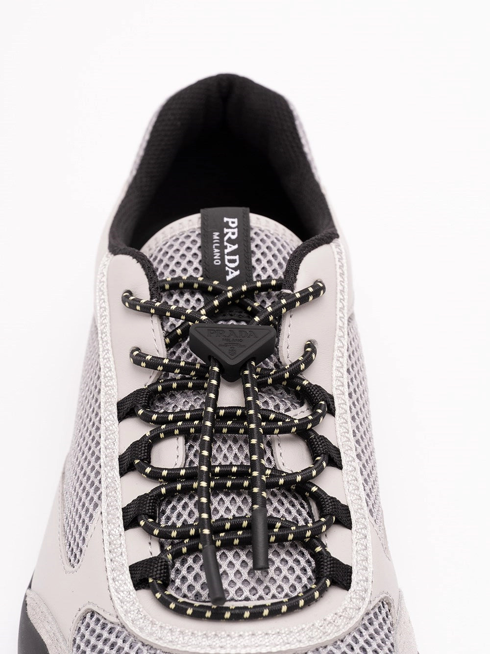 Prada Prada Men Speedrock Leather And Mesh Fabric Sneakers