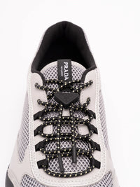 Prada Prada Men Speedrock Leather And Mesh Fabric Sneakers