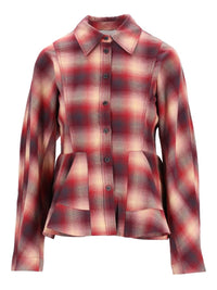 Ganni Women Red Checked Flannel Shirt