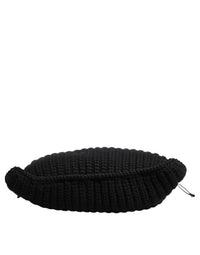 Dolce & Gabbana Black Cashmere Knitted Leather Shoulder Women Borse Women's Bag