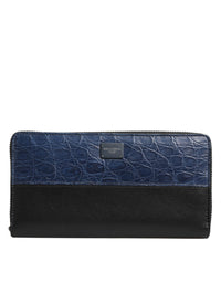 Dolce & Gabbana Dolce & Gabbana Black Blue Exotic Leather Men Continental Clutch Men's Wallet