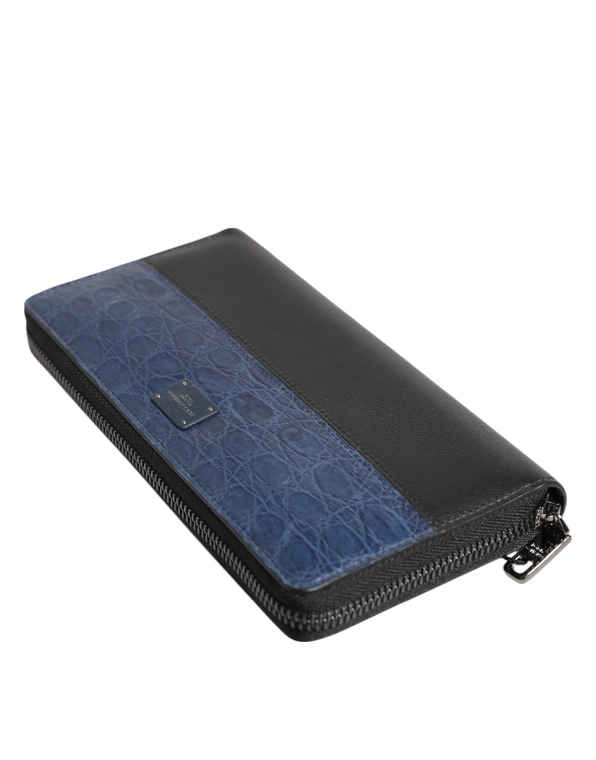Dolce & Gabbana Dolce & Gabbana Black Blue Exotic Leather Men Continental Clutch Men's Wallet