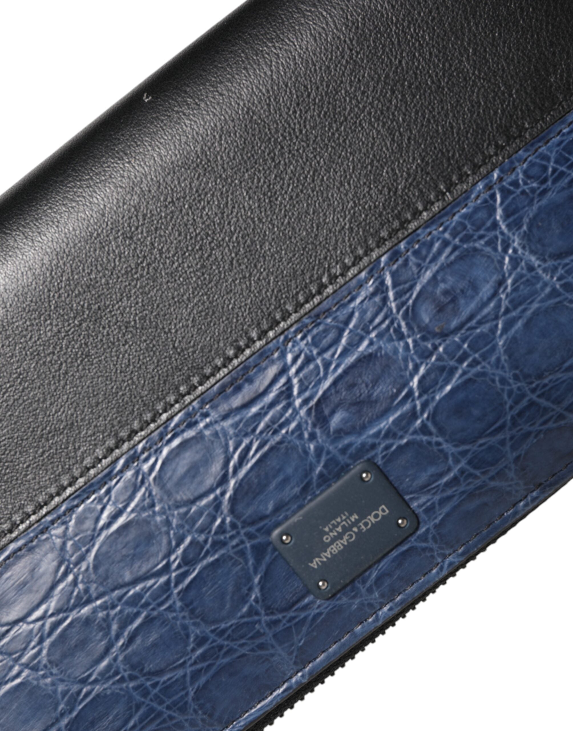 Dolce & Gabbana Dolce & Gabbana Black Blue Exotic Leather Men Continental Clutch Men's Wallet