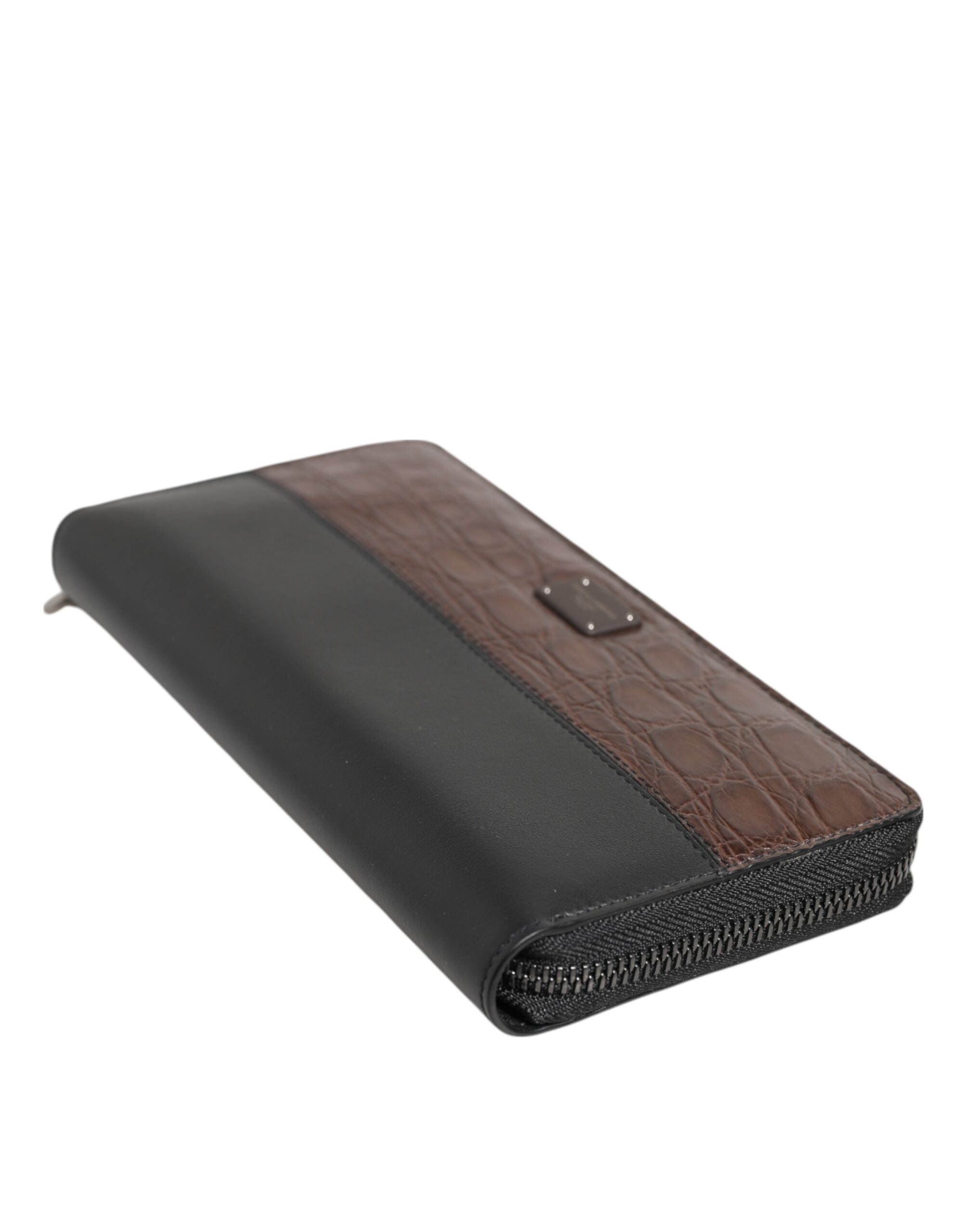 Dolce & Gabbana Dolce & Gabbana Black Brown Exotic Leather Men Continental Clutch Men's Wallet