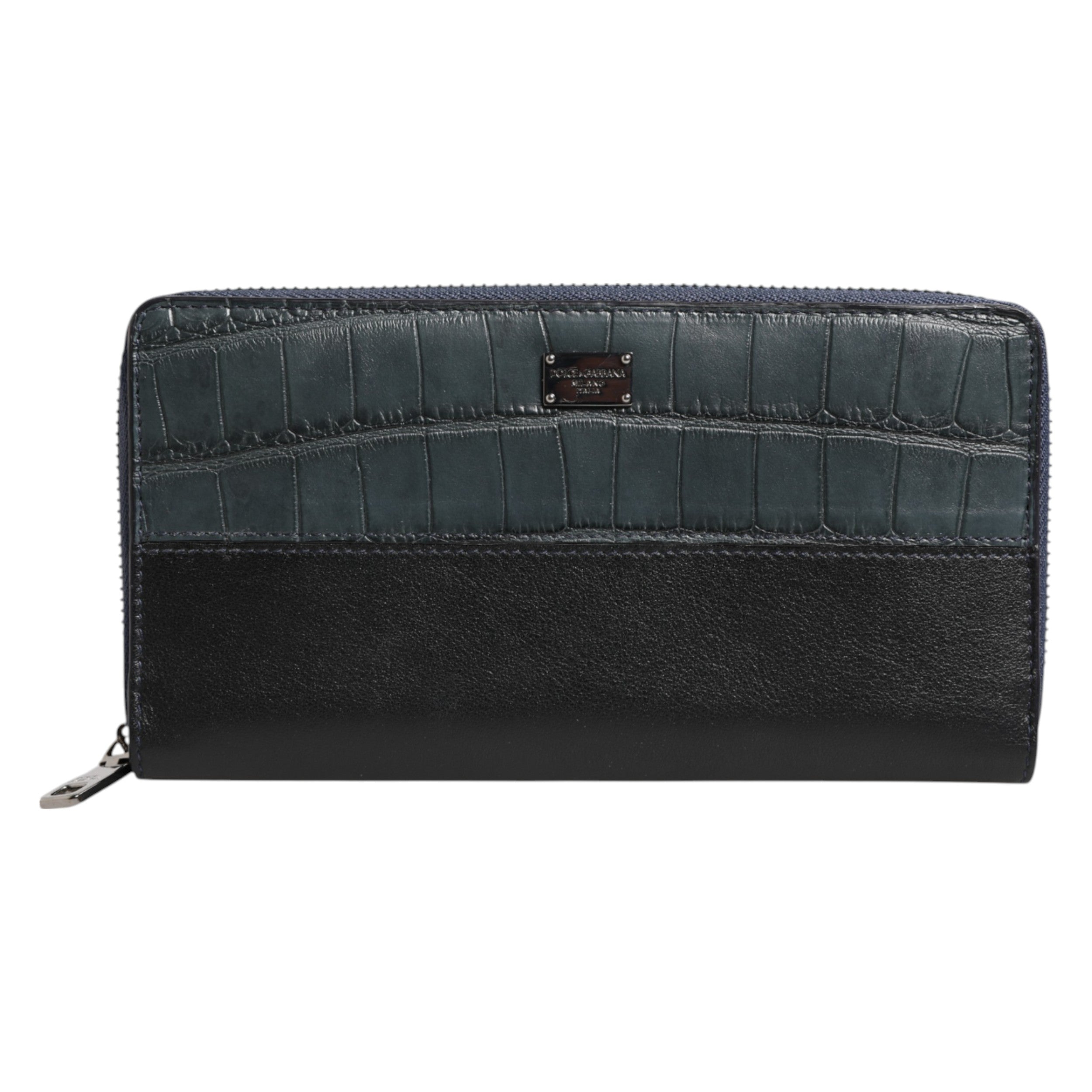 Dolce & Gabbana Dolce & Gabbana Black Blue Exotic Leather Men Continental Clutch Men's Wallet