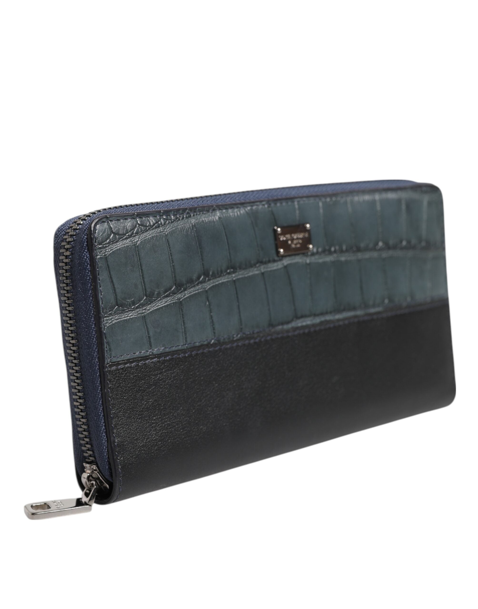 Dolce & Gabbana Dolce & Gabbana Black Blue Exotic Leather Men Continental Clutch Men's Wallet