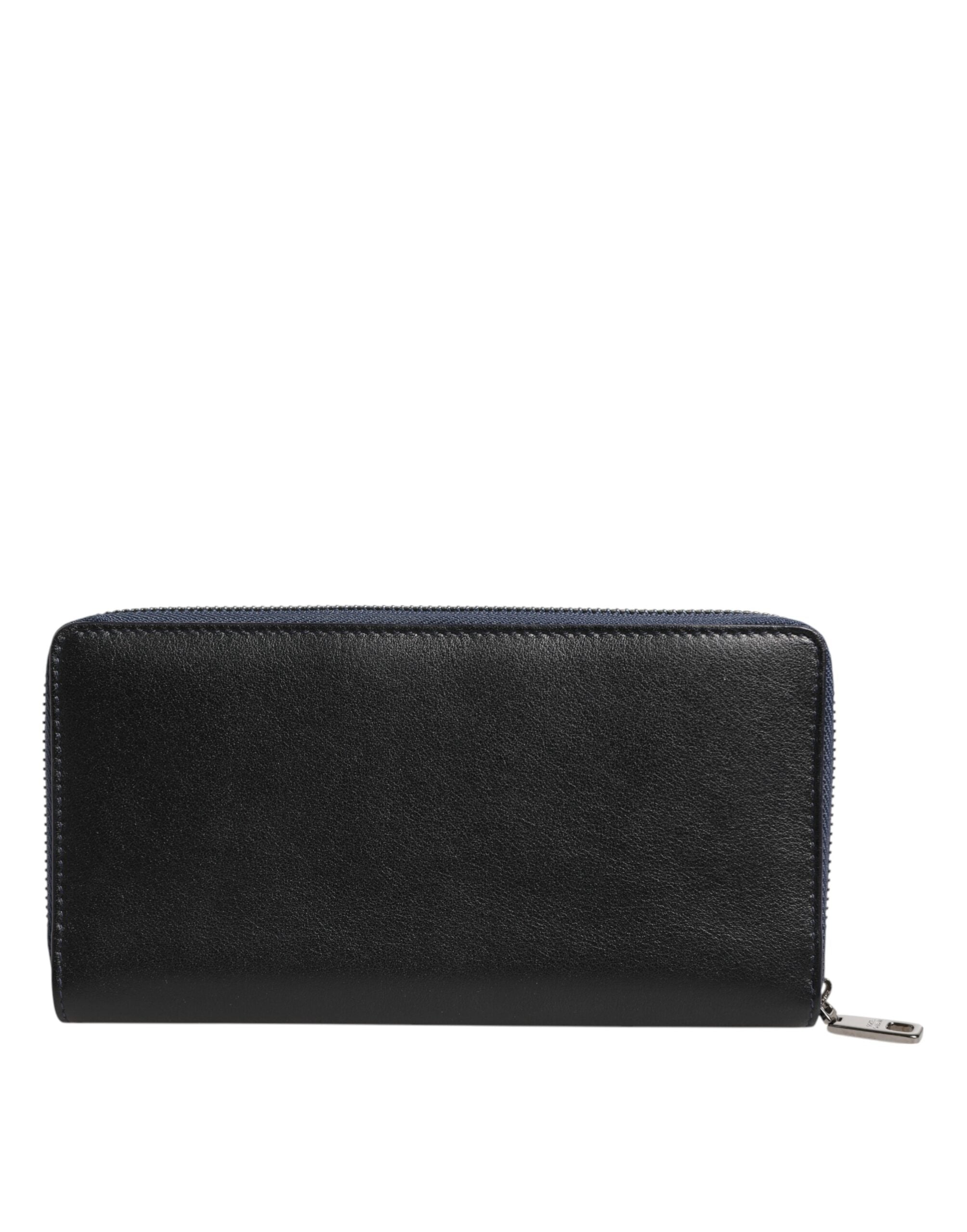 Dolce & Gabbana Dolce & Gabbana Black Blue Exotic Leather Men Continental Clutch Men's Wallet