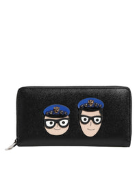 Dolce & Gabbana Dolce & Gabbana Black Leather #DGFAMILY Zipper Continental Mens Men's Wallet