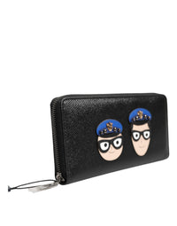 Dolce & Gabbana Dolce & Gabbana Black Leather #DGFAMILY Zipper Continental Mens Men's Wallet