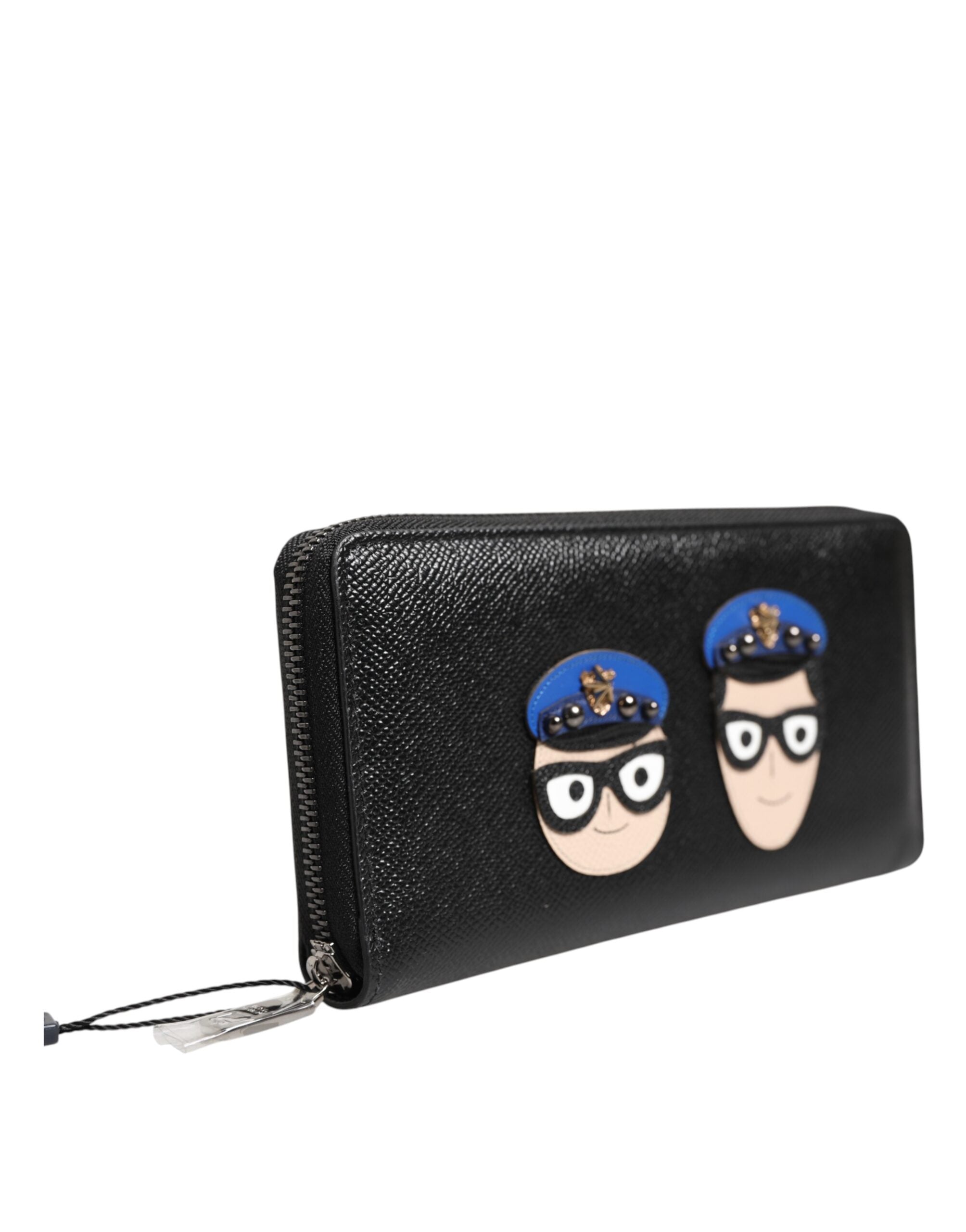 Dolce & Gabbana Dolce & Gabbana Black Leather #DGFAMILY Zipper Continental Mens Men's Wallet