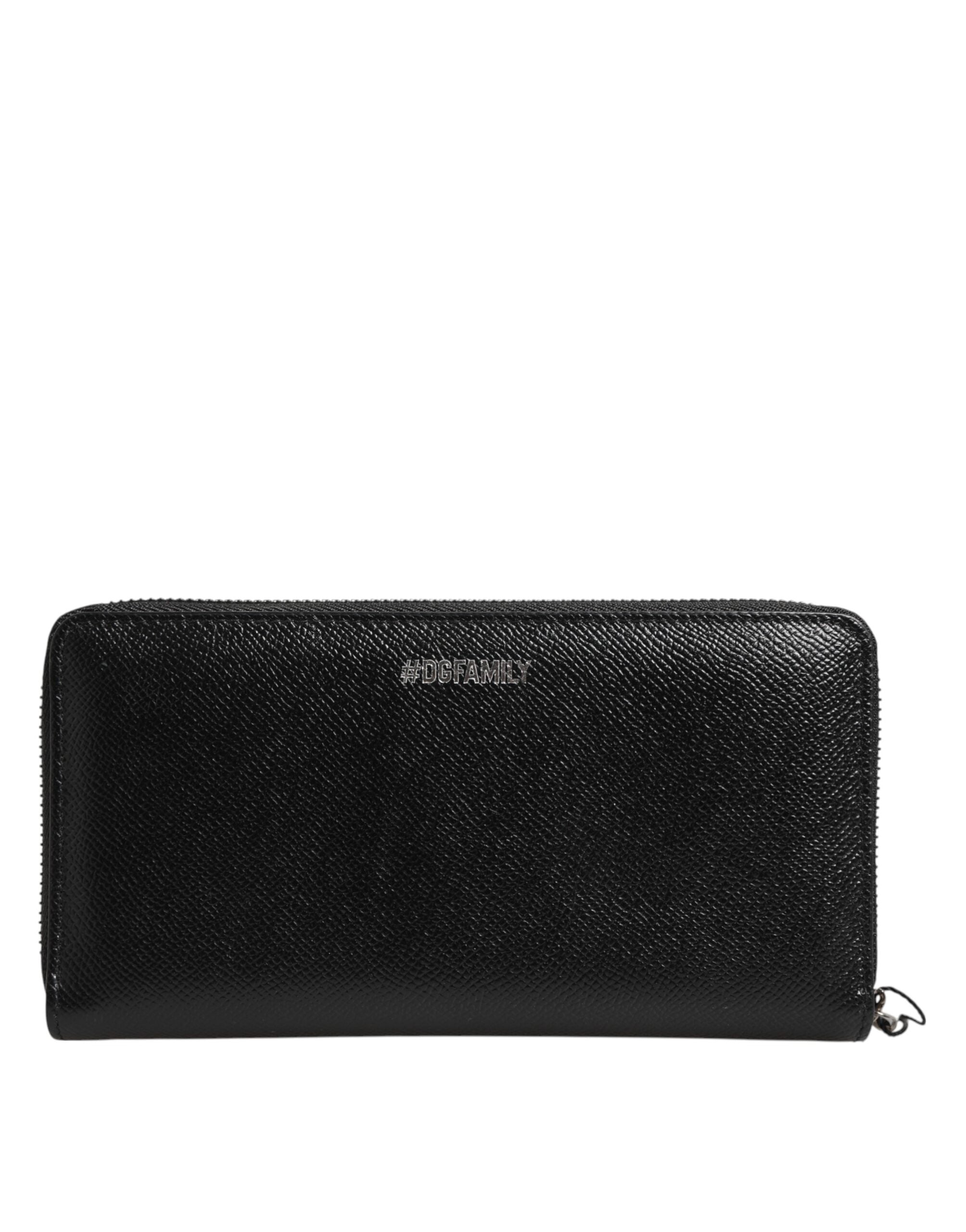 Dolce & Gabbana Dolce & Gabbana Black Leather #DGFAMILY Zipper Continental Mens Men's Wallet