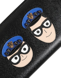 Dolce & Gabbana Dolce & Gabbana Black Leather #DGFAMILY Zipper Continental Mens Men's Wallet